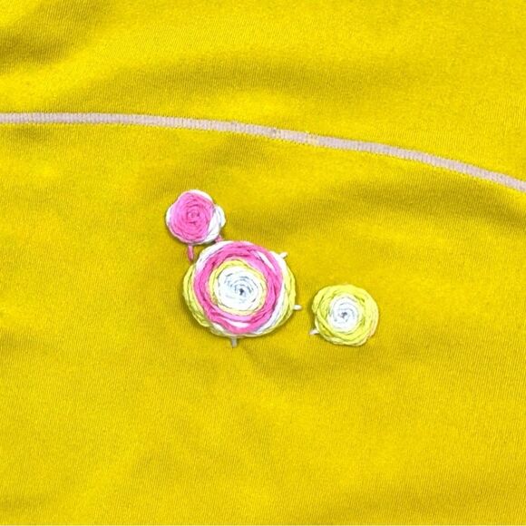 Fabletics Lime Green Racerback Tank with Rose Embroidery Sz M - Picture 4 of 11